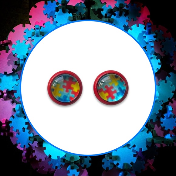 Autism Awareness Stud Earrings - Picture 1 of 5
